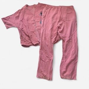Vintage pink cotton two piece flowy set